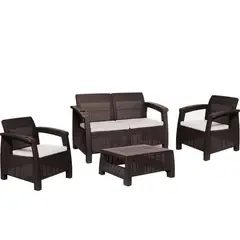 PLASTICOS MQ - Juego De Sala Ferrara Comfort Para Exterior Rattan Mq