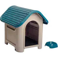 PLASTICOS MQ - Casa De Perro Raza Mediana Plato Para Exterior Marca Mq