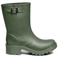 IDECAL - Bota de lluvia impermeable mujer michelle verde