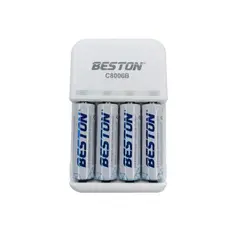 BESTON - Cargador Pilas Aaaaa X4 Baterías Aa Recargable