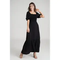 RAGGED - Vestido santorini negro