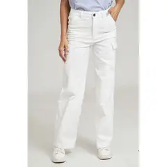 RAGGED - Pantalon cargo blanco