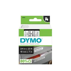 DYMO - Etiqueta D1 plástica 19mm texto negro fondo blanco