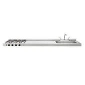 HACEB - Mesón Ovata Inox 1.80 metro pozuelo derecho gas natural