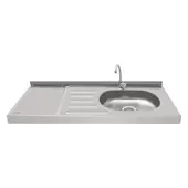 HACEB - Meson Ovata Inox 1.20 metros pozuelo derecho