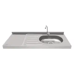 HACEB - Meson Ovata Inox 1.20 metros pozuelo derecho