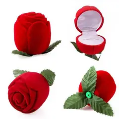 DAYOSHOP - Estuche Caja Anillo Rosa Roja Compromiso Regalo