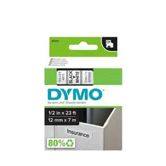 DYMO - Etiqueta plástica D1 12mm texto negro fondo blanco