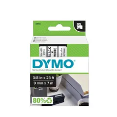 DYMO - Etiqueta D1 plástica 9mm texto negro fondo blanco
