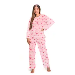 ROMANELLA - Pijama Térmica Jimena Para Mujer Rosada (Sensación Piel de Conejo)
