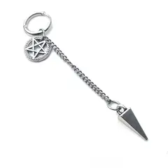 DAYOSHOP - Solitario Candonga Arete Pendulo Y Estrella Acero_.