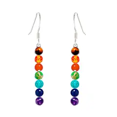 DAYOSHOP - Aretes Cuarzo 7 Chakras + Estuche