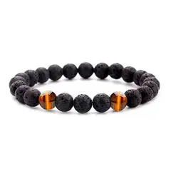 DAYOSHOP - Pulsera Piedra Volcánica Ojo De Tigre Estuche