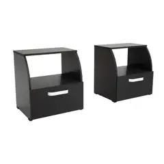 MADERKIT - Combo X 2 Mesas De Noche M01324 Color Negro-prm
