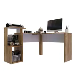 MADERKIT - Escritorio En L Color Duna M01625