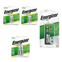 ENERGIZER - Cargador de Pilas MINI + 2AA + 4AAA