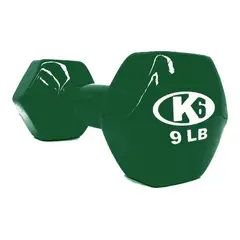 K6 - Mancuernas Pesas 4kg Encauchetadas Hexagonales 9lb Fitness