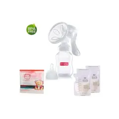 BABY ON - Extractor de leche manual con boquilla en silicona + 30 Bolsas