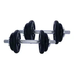 K6 - Set Pesas Kit Mancuernas Discos Barras 20kg 44lb Estuche