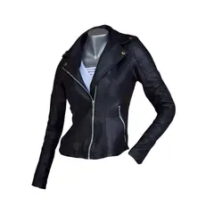 SYK - Chaqueta chamarra para mujer negro.