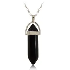 DAYOSHOP - Collar Cuarzo Onix Cadena Acero Mas Estuche