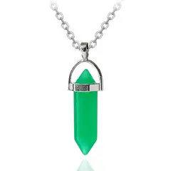 DAYOSHOP - Collar Cuarzo Jade Cadena Acero Mas Estuche