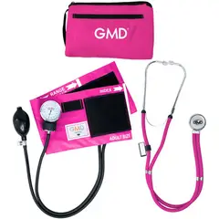 GMD - Kit tensiómetro y fonendoscopio rappaport con estuche rosado neon