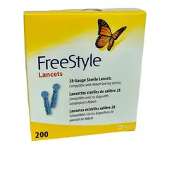 ABBOTT - CAJA POR 200 LANCETAS PARA GLUCOMETROS FREESTYLE DE