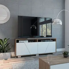 RTA DESIGN - Rack TV Fraktal 70" rmb 3318 miel blanco rta muebles
