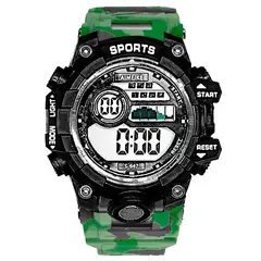 DAYOSHOP - Reloj Digital Resistente Al Agua Militar Camuflado Verde + Estuche