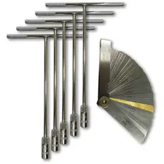 GENERICO - Juego copas x 8 hexagonales en t largas+calibrador de galgas