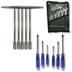 UYUSTOOLS - Llaves mixtas+copas en t x 6 + destornilladores de golpe x 6