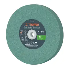 TRUPER - Piedra Abrasiva De 6" Para Esmeril, Grano 60, Espesor 1"