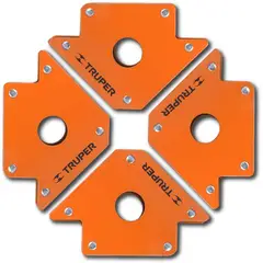 TRUPER - Set de 4 escuadras magnéticas para soldar de 4" 22 kg