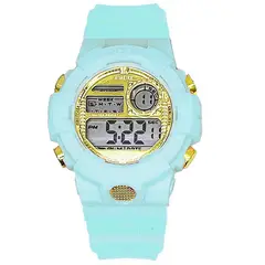 DAYOSHOP - Reloj Digital Impermeable 30 M Deportivo Resistente Azul Claro + Estuche