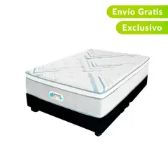 AMERICANA DE COLCHONES - Colchón con Base Cama Doble Firmeza Media Ortopédico Resortado con Pillow Non Flip 140 x 190 cm - 0% Interés a 3, 6 o 12 Cuotas Pagando con tu CMR Banco Falabella