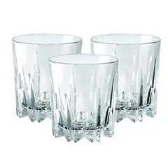 BORGONOVO - Vaso de vidrio corto Borgonovo: 3 piezas