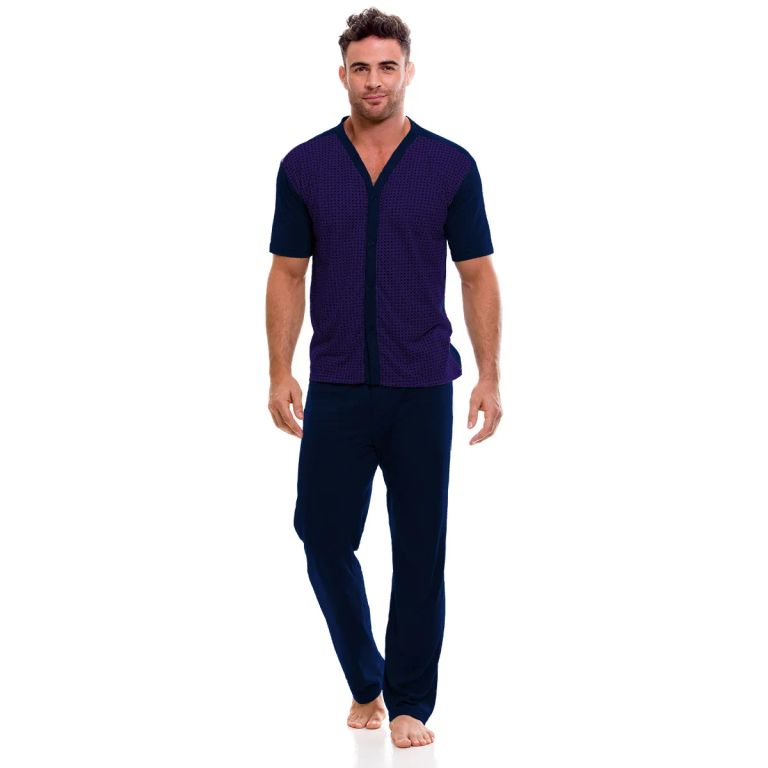 Imagen de Pijama de short Zeus CL para hombre abierta Romanella.-