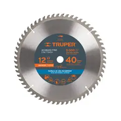 TRUPER - Disco Sierra Madera De 12", Centro 1", 40 Dientes