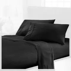 LENCICOL - Juego de Sabana Sencillo 35cm Altura Negro