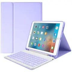 GENERICO - Funda smart case con teclado magnético para ipad 7 8 9 gen 10.2 lila