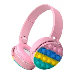 GENERICO - Audífonos de diadema bluetooth anti estrés POP IT Rosado