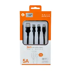 GENERICO - Cable para celular carga rápida 3 en 1 tipo c/ v8 / lightning