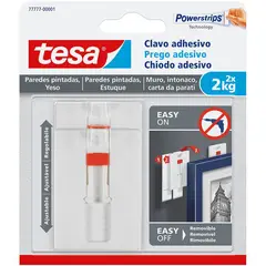 TESA - Clavo adhesivo ajustable pared pintada 2kgx2und