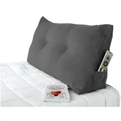 ESTILO RELAX - Cojín TV - Cojín de Lectura - Cama Doble - Gris