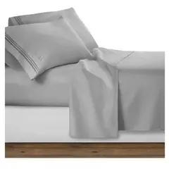 BEDLIFE - Juego De Sábanas Queen Gris Claro 1.800 Hilos