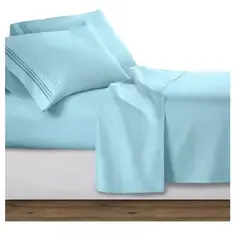 BEDLIFE - Juego De Sábanas Doble Aguamarina 1.800 Hilos