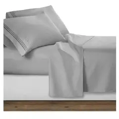 BEDLIFE - Juego De Sábanas Sencillo Gris Claro 1.800 Hilos