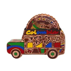 DAYOSHOP - Portavasos X 6 Unidades Artesanías Chiva Colombiana Cuero