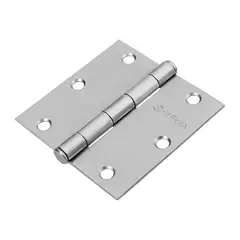 HERMEX - Caja de 10 Bisagras Cuadradas de 8.9 cm, Acero Cromo Mate